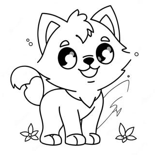 Cute Anime Wolf Coloring Page 9656-7879