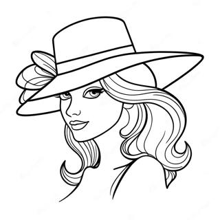 Elegant Coquette With Hat Coloring Page 9707-7921